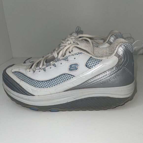 Sketchers Shape Ups Womens Walking Toning Shoe SN11803 White Blue Silver Sz 9.5 - Picture 3 of 10